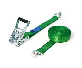 2,5T - Standaard Spanband - 2,5T - 6,5m - 35mm - 2-delig - Spitshaken - Groen