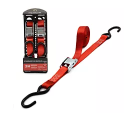 Spanbanden voor motortransport Spanband - 500kg - 3m - 25mm - klemgesp en S-haken - Rood - 2st.