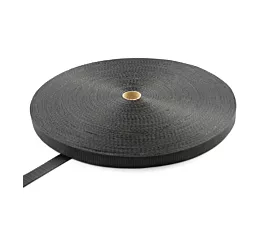 Alle - Black Webbing Polyester band 35mm - 3750kg - 100m op rol - Zwart Alle - Black Webbing Polyester band 35mm - 3750kg - 100m op rol - Zwart