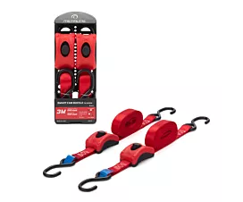 Spanbanden voor motortransport Spanband - 500kg - 3m - 25mm - Smart-klemgesp en S-haken - Rood - 2st. Spanbanden voor motortransport Spanband - 500kg - 3m - 25mm - Smart-klemgesp en S-haken - Rood - 2st.
