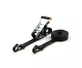 Alle zwarte spanbanden Spanband - 2,5T - 35mm - 2-delig - Demonteerbare ratel - Zwart + Eigen label