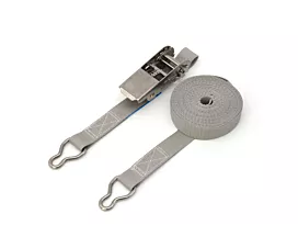 Alle spanbanden 25mm Spanband - 200kg - 25mm - 2-delig - RVS-ratel/ring - Pool strap - Grijs