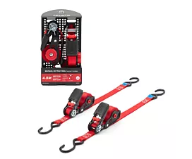 Alle spanbanden 25mm Spanband - 500kg - 4,5m - 25mm - S-haken - Oprolbaar - Rood - 2st.