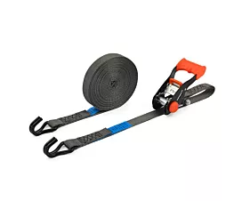Alle spanbanden 25mm Spanband - 1,2T - 6,5m - 25mm - 2-delig - Spitshaken - Luxe - Grijs - 4st.