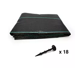 Alle netten & dekzeilen Anti-Worteldoek + Grondpennen - 4m x 10m - 100g/m2 - Zwart